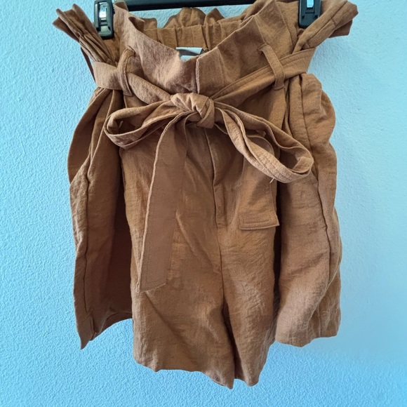 A New Day Burnt Orange Paperbag Waist Shorts - Picture 1 of 6